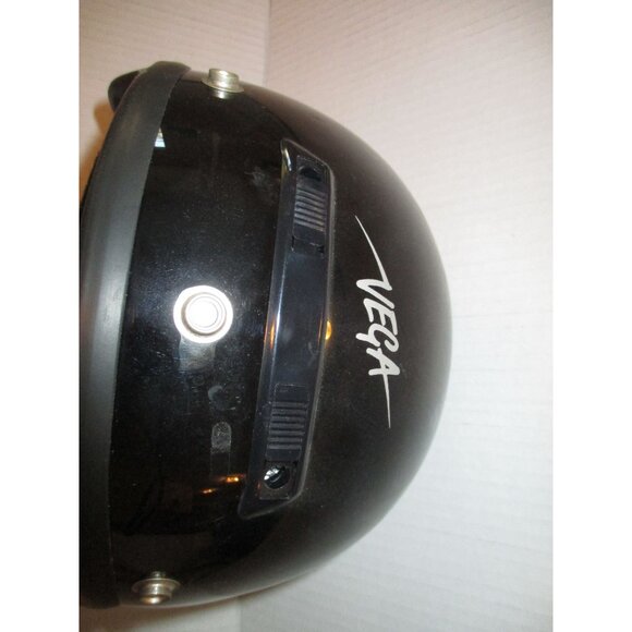 *Vega Motorcycle Black Helmet DOT Skull Cap - Large - Adjustable Chin Strap - Picture 5 of 9